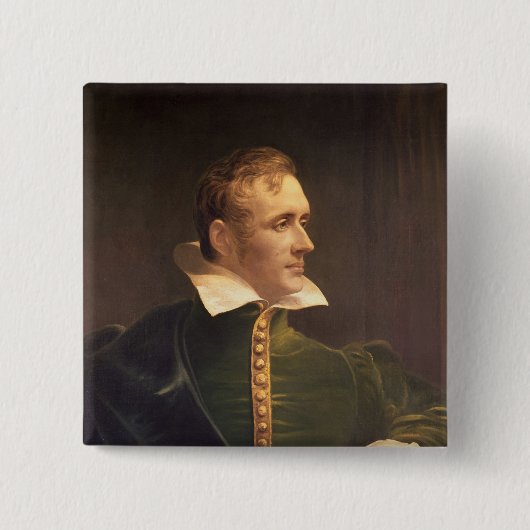 Sir Thomas Stamford Raffles Vierkante Button 5,1 Cm (Voorkant)