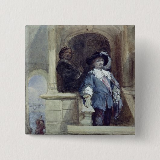 Sir Thomas Wentworth en John Vierkante Button 5,1 Cm (Voorkant)