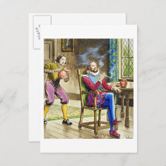 Sir Walter Raleigh (1554-1618) van 'Peeps in the Briefkaart (Voorkant / Achterkant)