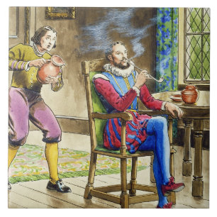Sir Walter Raleigh (1554-1618) van 'Peeps in the Tegeltje