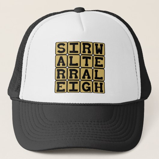 Sir Walter Raleigh, Engelse ontdekkingsreiziger Trucker Pet (Voorkant)