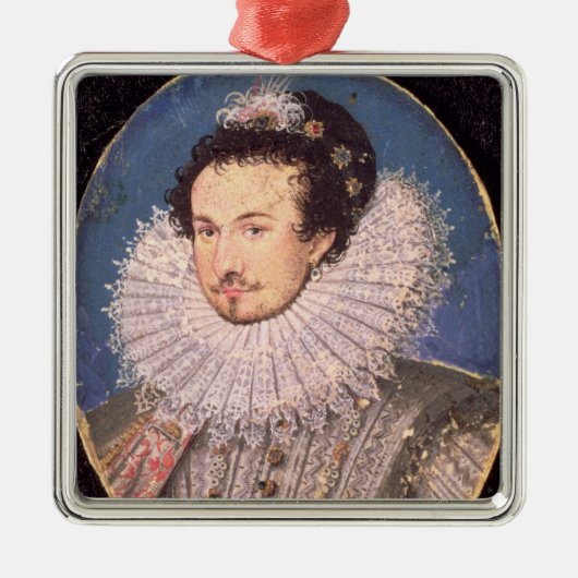 Sir Walter Raleigh Metalen Ornament (Voorkant)