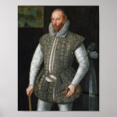 Sir Walter Raleigh Portrait - William Segar Poster (Voorkant)