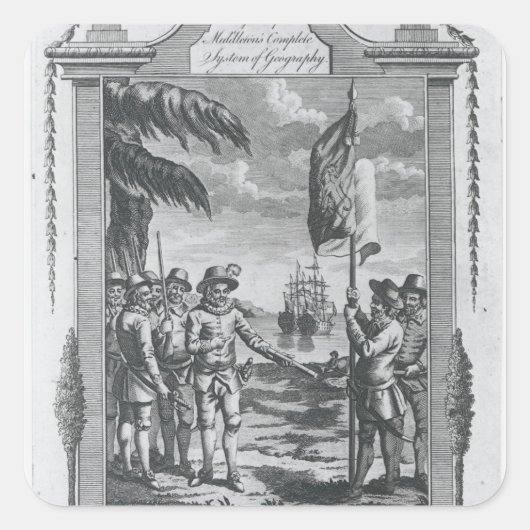 Sir Walter Raleigh Vierkante Sticker (Voorkant)