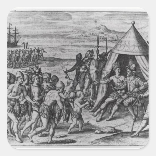 Sir Walter Raleigh Vierkante Sticker (Voorkant)