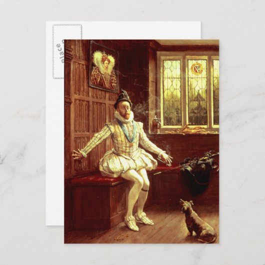 Sir Walter Raleigh's eerste rook Briefkaart (Voorkant / Achterkant)