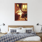 Sir Walter Raleigh's eerste rook Canvas Afdruk (Insitu (Slaapkamer))