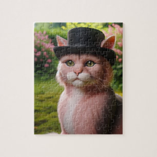 Sir Whiskers de Kat in Bloei Legpuzzel