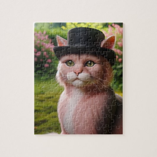 Sir Whiskers de Kat in Bloei Legpuzzel (Verticaal)