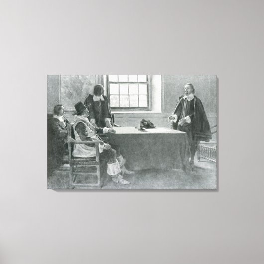Sir William Berkeley Surrendering Canvas Afdruk (Voorkant)
