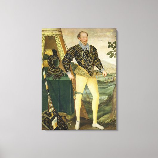 Sir William Drury, van Hawstead Suffolk (1527-1979 Canvas Afdruk (Voorkant)