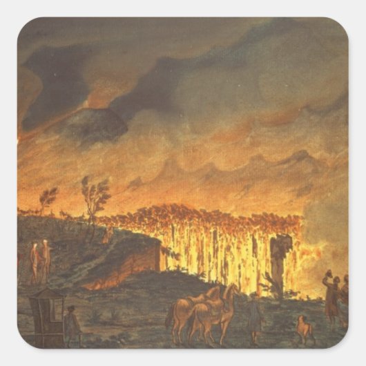 Sir William Hamilton die Ferdinand IV toont Vierkante Sticker (Voorkant)