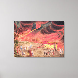 Sir William Hamilton Studies the Eruption Canvas Afdruk