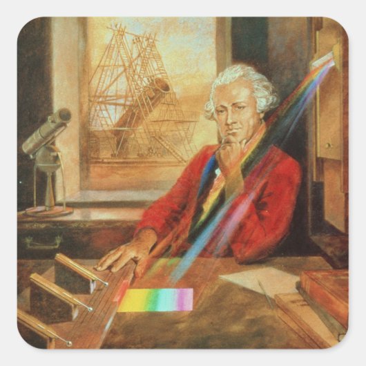 Sir William Herschel Vierkante Sticker (Voorkant)