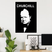 Sir Winston Black en White Poster (Thuiskantoor)