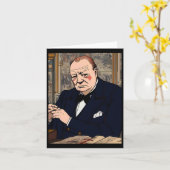 Sir Winston Churchill 4 Sticker Kaart (Gele Bloem)