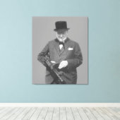Sir Winston Churchill Canvas Afdruk (Insitu (Houten vloer))