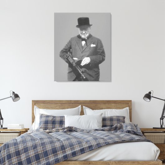 Sir Winston Churchill Canvas Afdruk (Insitu (Slaapkamer))