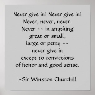 Sir Winston Churchill Citaat van SRF Poster