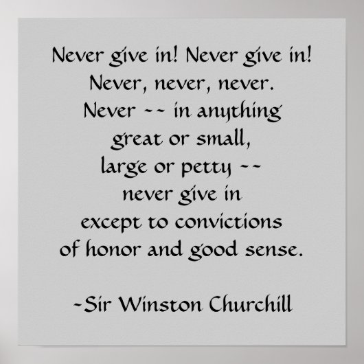 Sir Winston Churchill Citaat van SRF Poster (Voorkant)