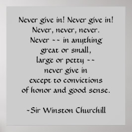 Sir Winston Churchill Citaat van SRF Poster