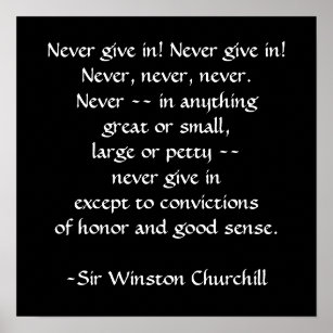 Sir Winston Churchill Citaat van SRF Poster