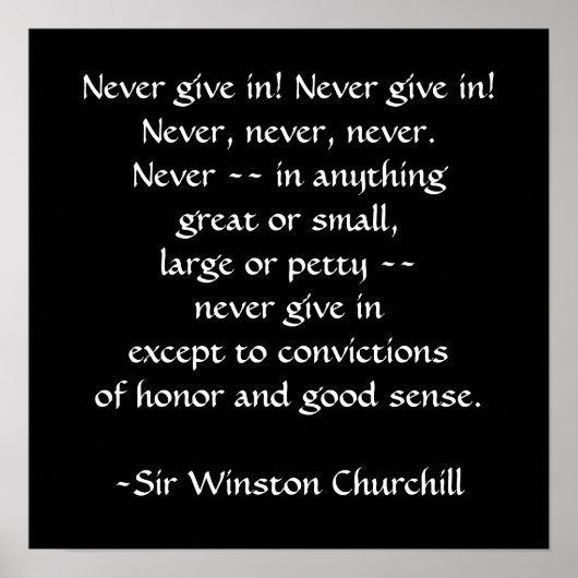 Sir Winston Churchill Citaat van SRF Poster (Voorkant)