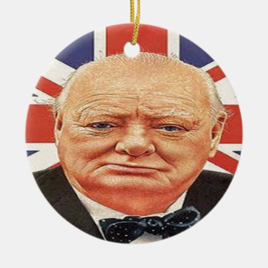 Sir Winston Churchill Keramisch Ornament (Voorkant)