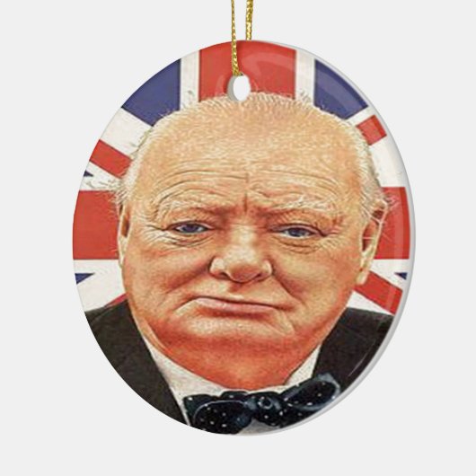 Sir Winston Churchill Keramisch Ornament (Links)