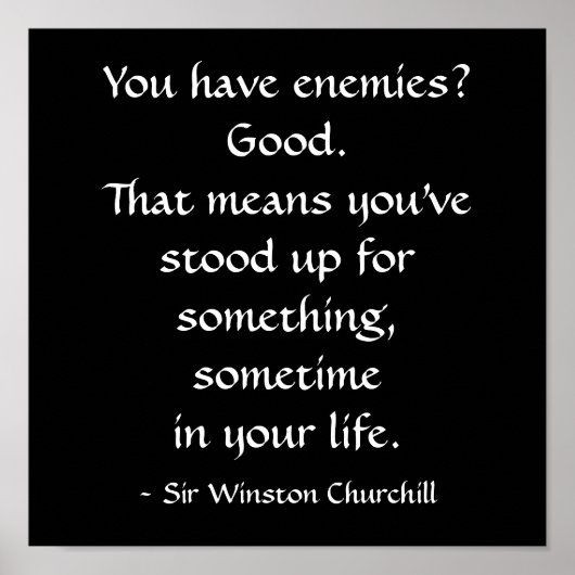 Sir Winston Churchill Quote Poster (Voorkant)