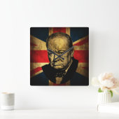 Sir Winston Churchill Vierkante Klok (Huis)