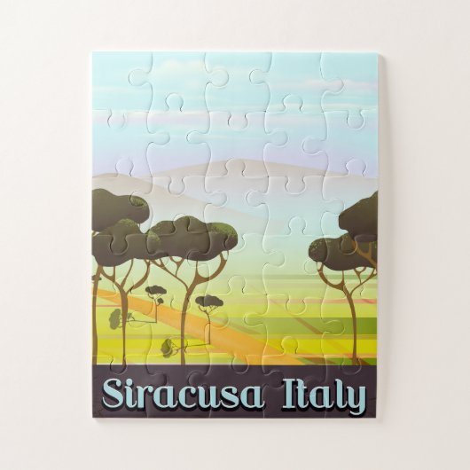 Siracusa Italië landschap reisposter. Legpuzzel (Verticaal)