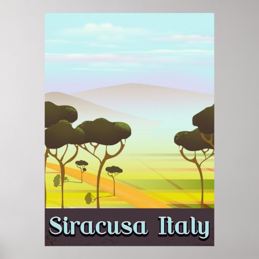 Siracusa Italië landschap reisposter. Poster (Voorkant)
