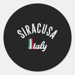 Siracusa Sicilië Vakantie Souvenir - Retro Siracus Ronde Sticker