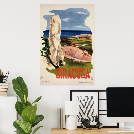 Siracusa Syracuse Italië  Italiaans reizen Poster (Thuiskantoor)