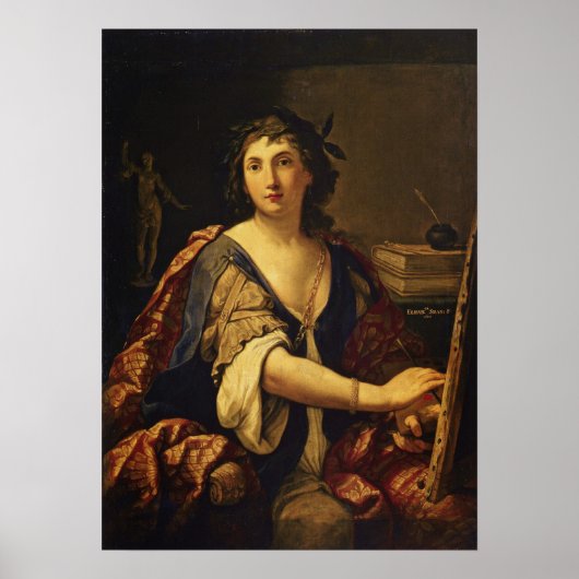 Sirani - Allegory of Painting (zelf-portret) Poster (Voorkant)