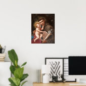 Sirani - Baby Jesus en St. Anthony van Padua Poster (Thuiskantoor)