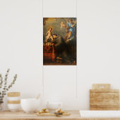 Sirani - H. Antonius in aanbidding van het kind Poster (Keuken)