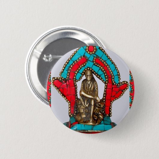 SIRDI SAI BABA - Saibaba Ronde Button 5,7 Cm (Voorkant /achterkant)