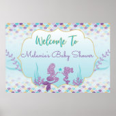 Siren Baby Shower Welkom Achtergrond Poster (Voorkant)