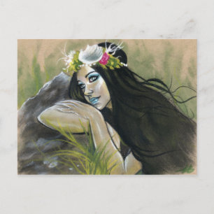 Siren dark mermaid briefkaart