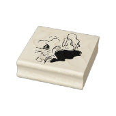 Siren en zeilboot houten kunststempel rubberstempel (Stempel)