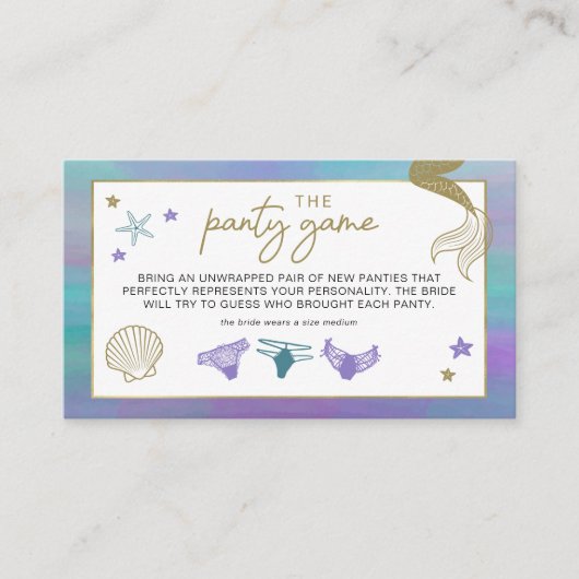 SIREN Mermaid Beach Bachelorette Panty Game Kaart Plaatskaartje (Voorkant)