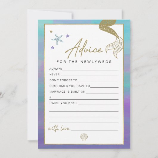 SIREN Mermaid Pas getrouwd Advice and Wishes Game  Kaart (Voorkant)