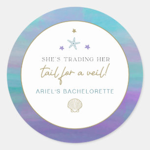 SIREN Mermaid Tail voor een Veil Bachelorette Ocea Ronde Sticker