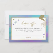 SIREN Mermaid Tropical Beach Diaper Raffle Ticket Kaart (Voorkant)
