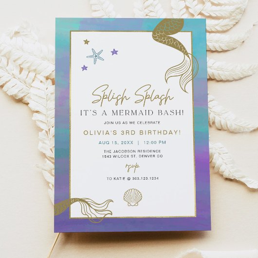 SIREN Paars Gold Mermaid Bash Birthday Party