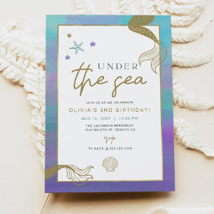 SIREN Paars Gold Mermaid Beach Girl Birthday