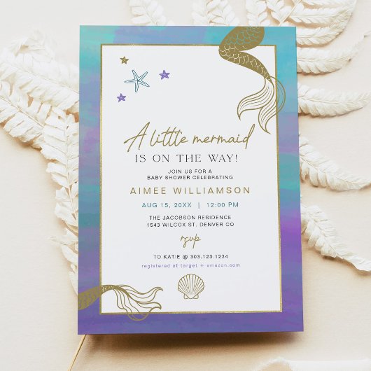 SIREN Paars Gold Mermaid Ocean Zee Baby shower