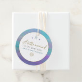 SIREN Paars Gold Mermaid Ocean Zee Baby shower Bedankjes Labels (In situ)